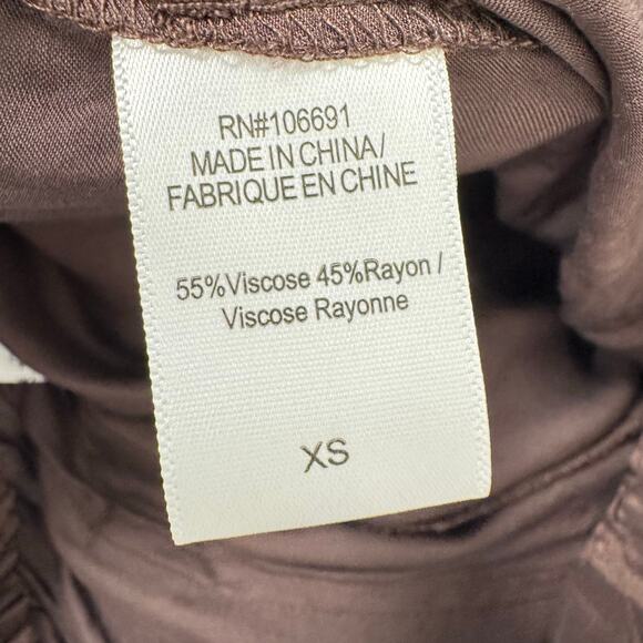 Young Fabulous & Broke Chocolate Brown Satin Tie Hem Jogger Pants Cargo Size XS - Picture 4 of 10